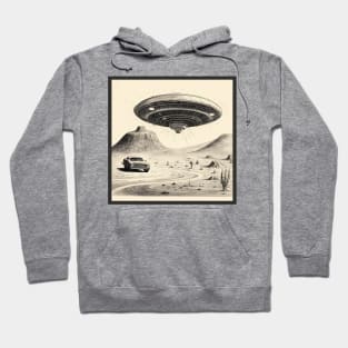 Vintage Comics UFO Encounters UFO Witness Cartoon Vintage Hoodie